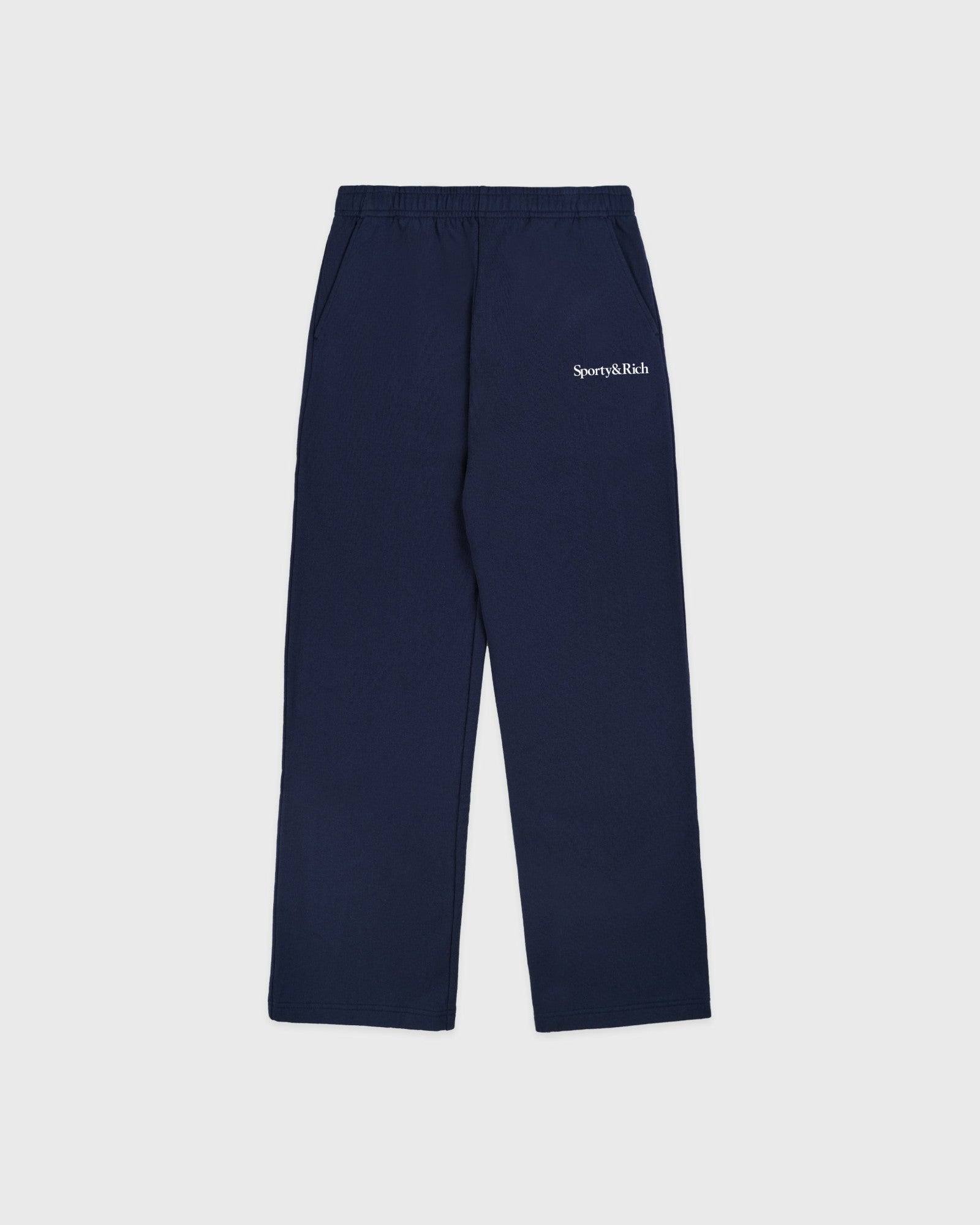 Serif Logo Wide Sweatpant - Navy/White Sporty & Rich Online