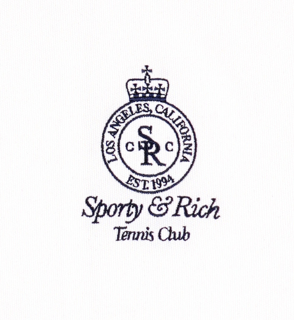 Crown Tennis Track Pant - White/Navy Sporty & Rich Discount