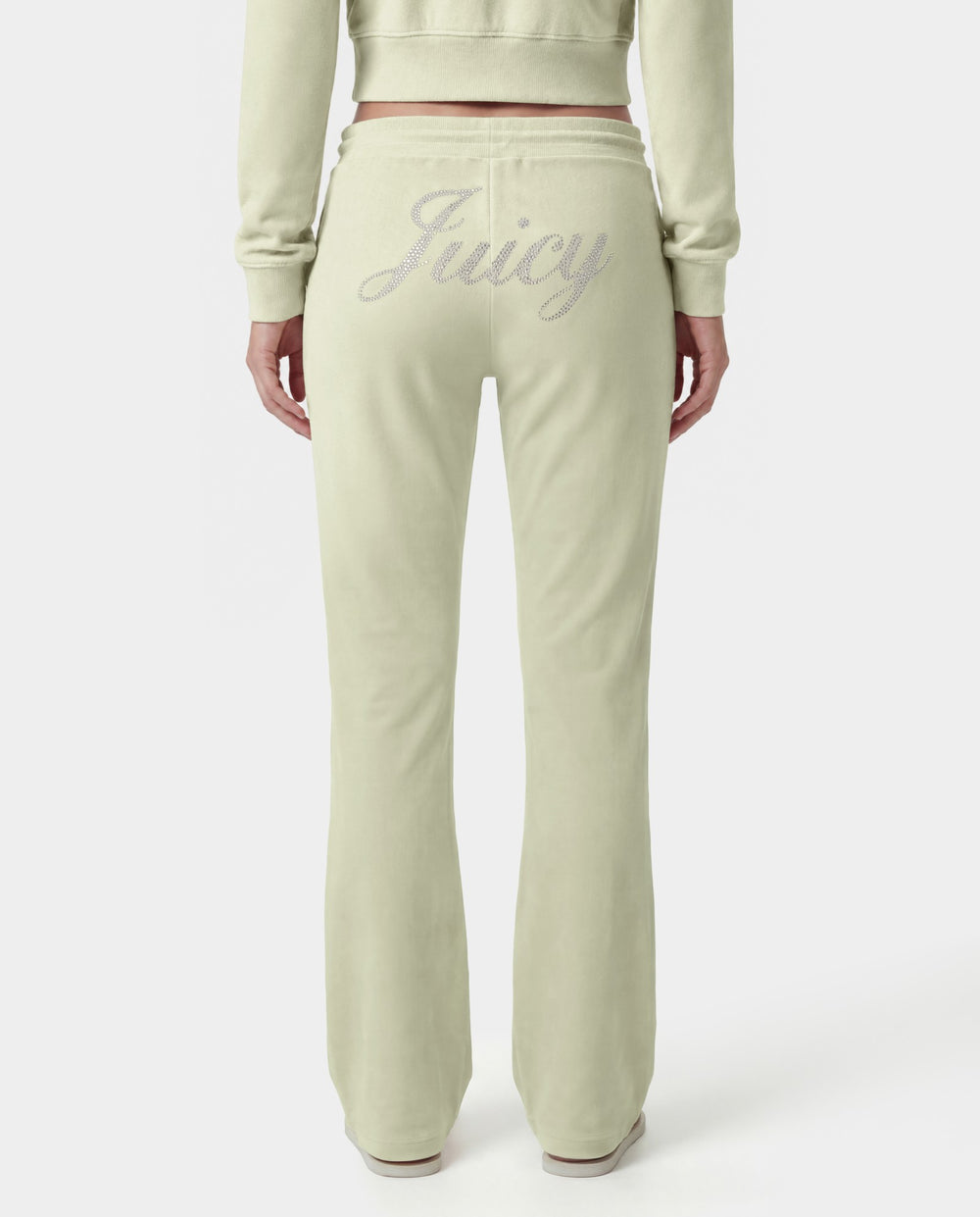 Juicy Script Velour Sweatpant - Sage Sporty & Rich For Sale
