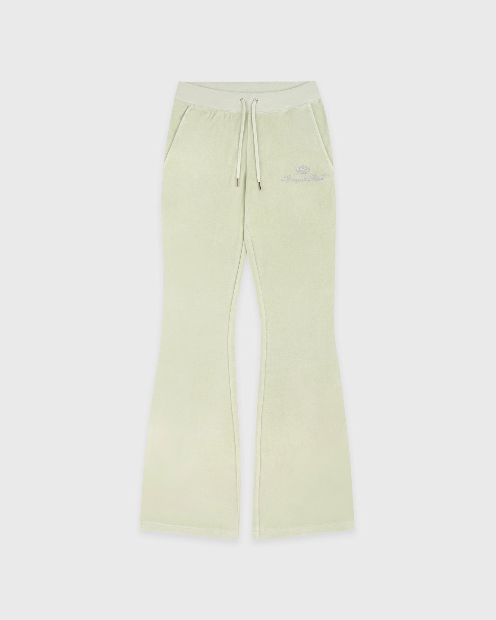 Juicy Script Velour Sweatpant - Sage Sporty & Rich For Sale