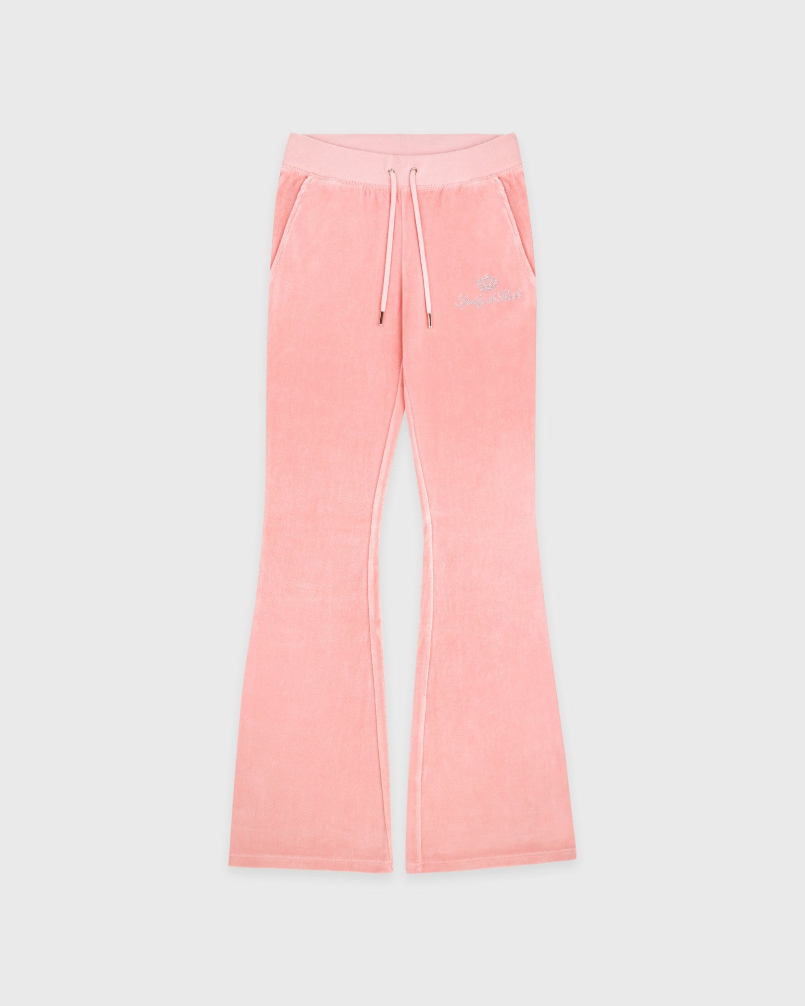 Juicy Script Velour Sweatpant - Rose Sporty & Rich Outlet