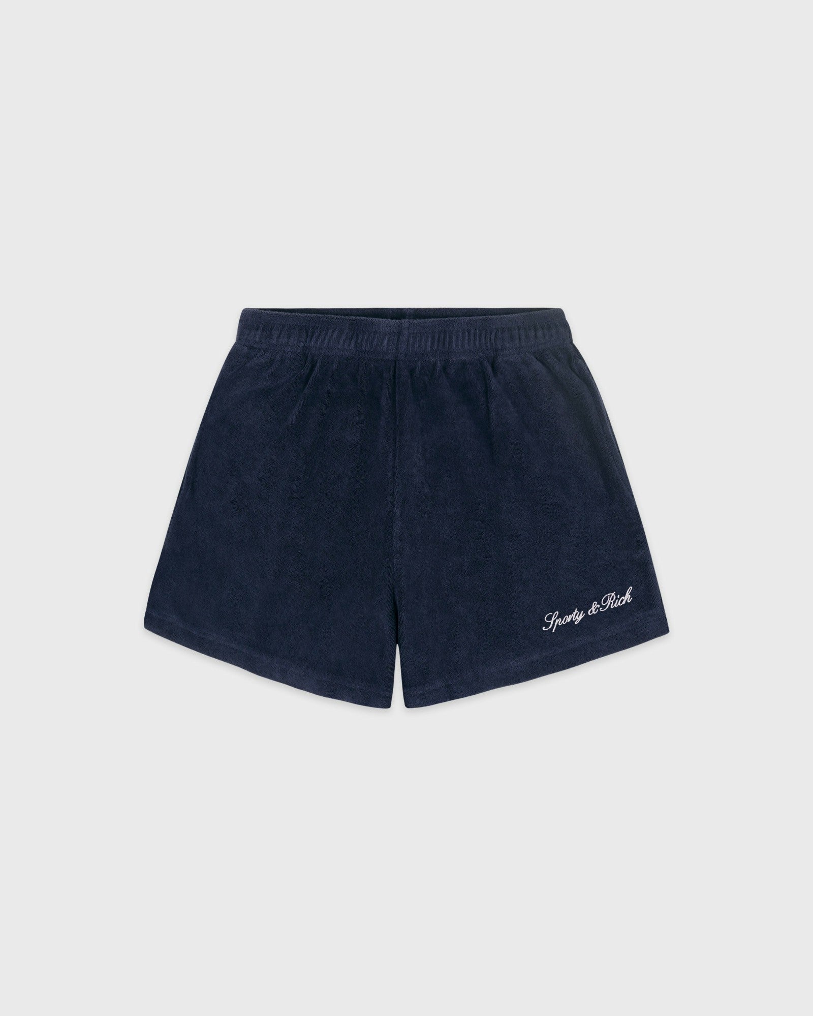 Signature Logo Terry Short - Light Navy/White Sporty & Rich Online