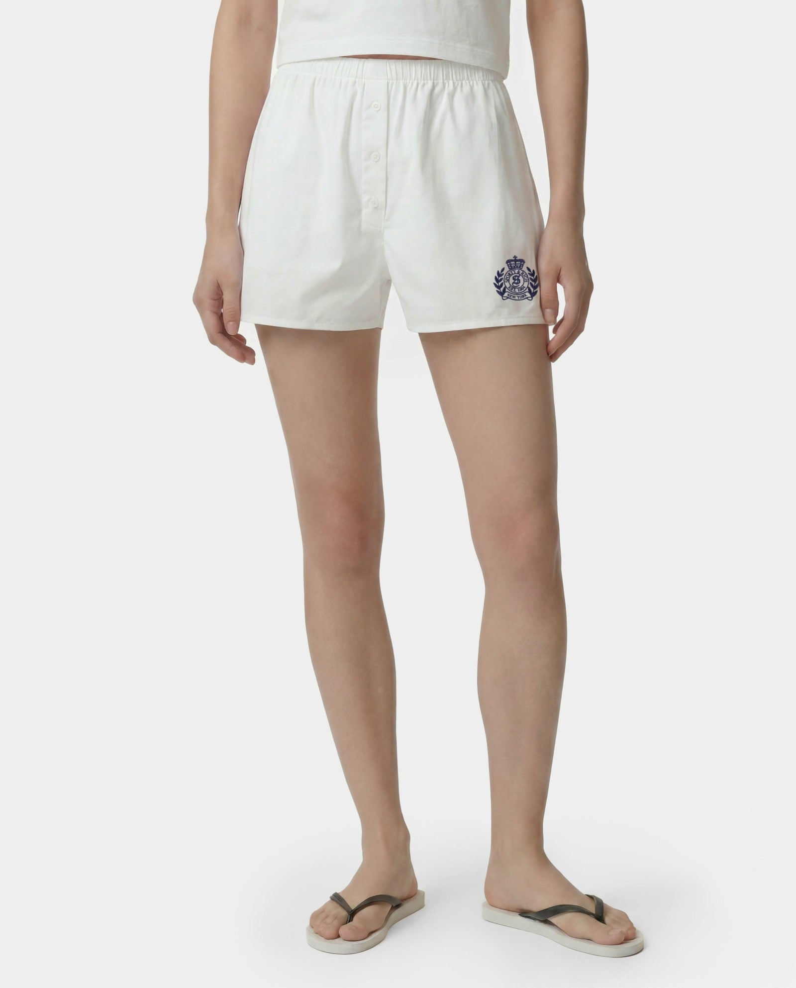 NY Crest Mini Boxer - White/Navy Sporty & Rich For Sale