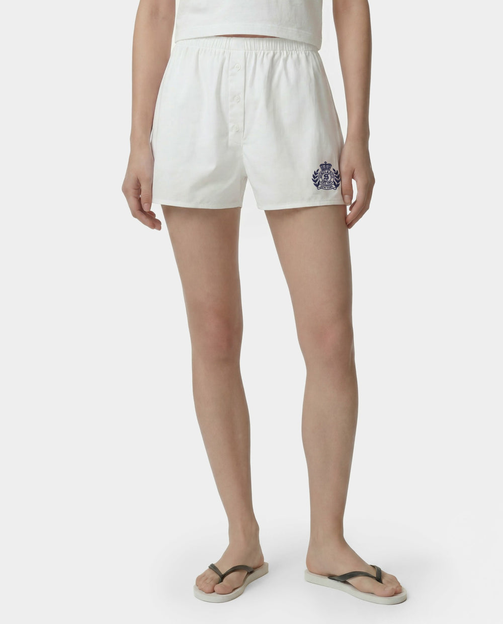 NY Crest Mini Boxer - White/Navy Sporty & Rich For Sale