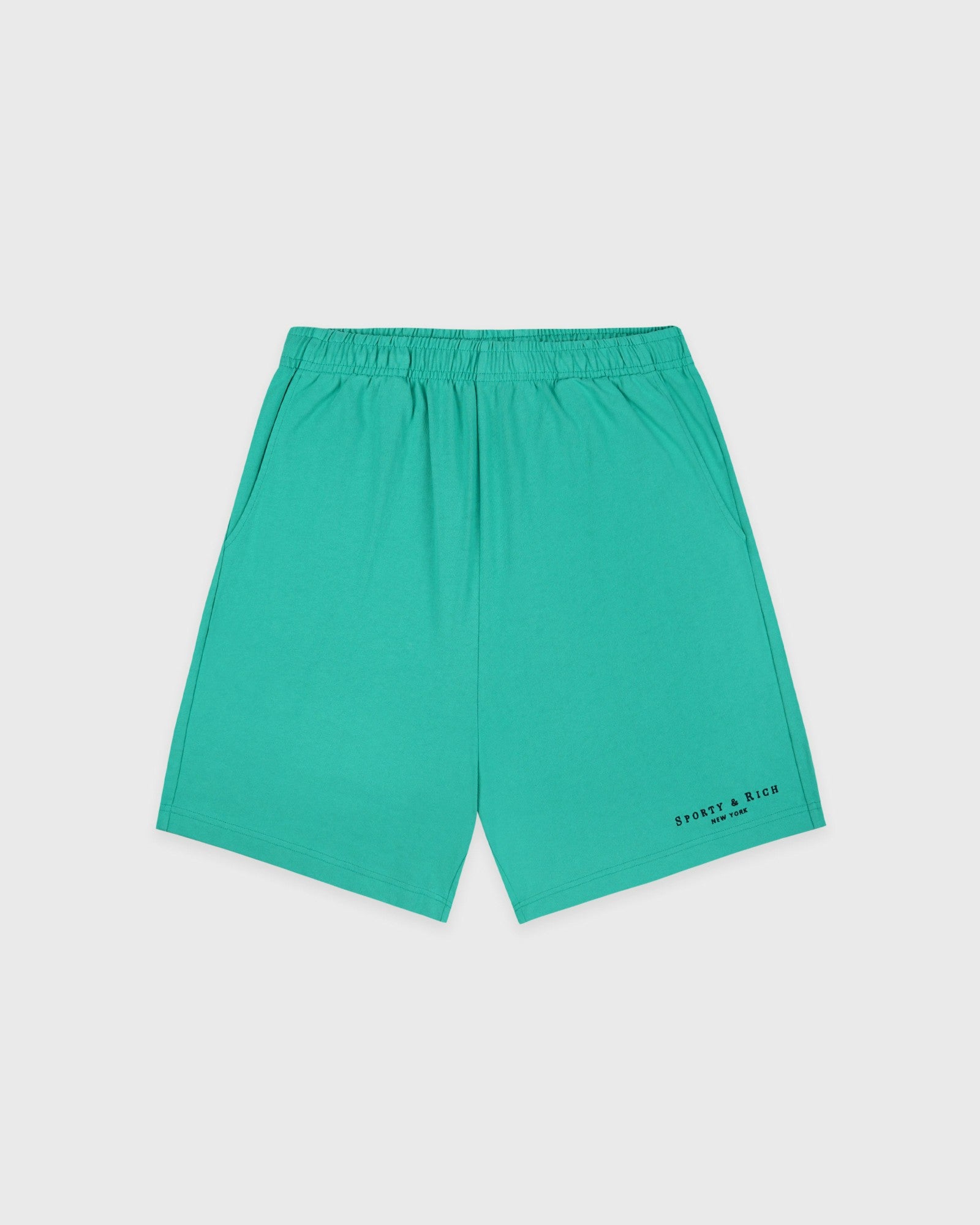 Title Embroidered Gym Short - Amalfi Green/Light Navy Sporty & Rich Discount
