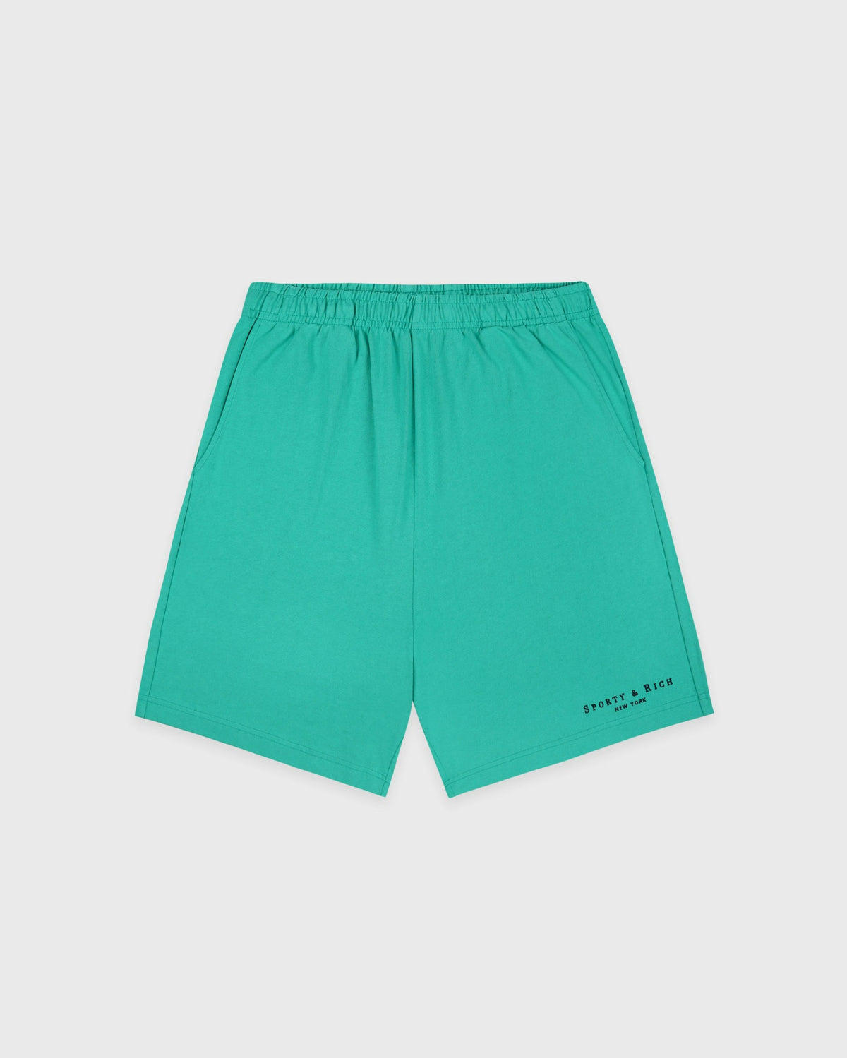 Title Embroidered Gym Short - Amalfi Green/Light Navy Sporty & Rich Discount