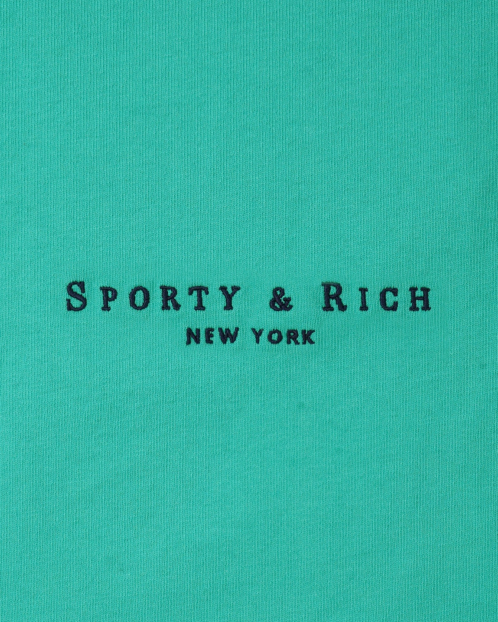 Title Embroidered Gym Short - Amalfi Green/Light Navy Sporty & Rich Discount