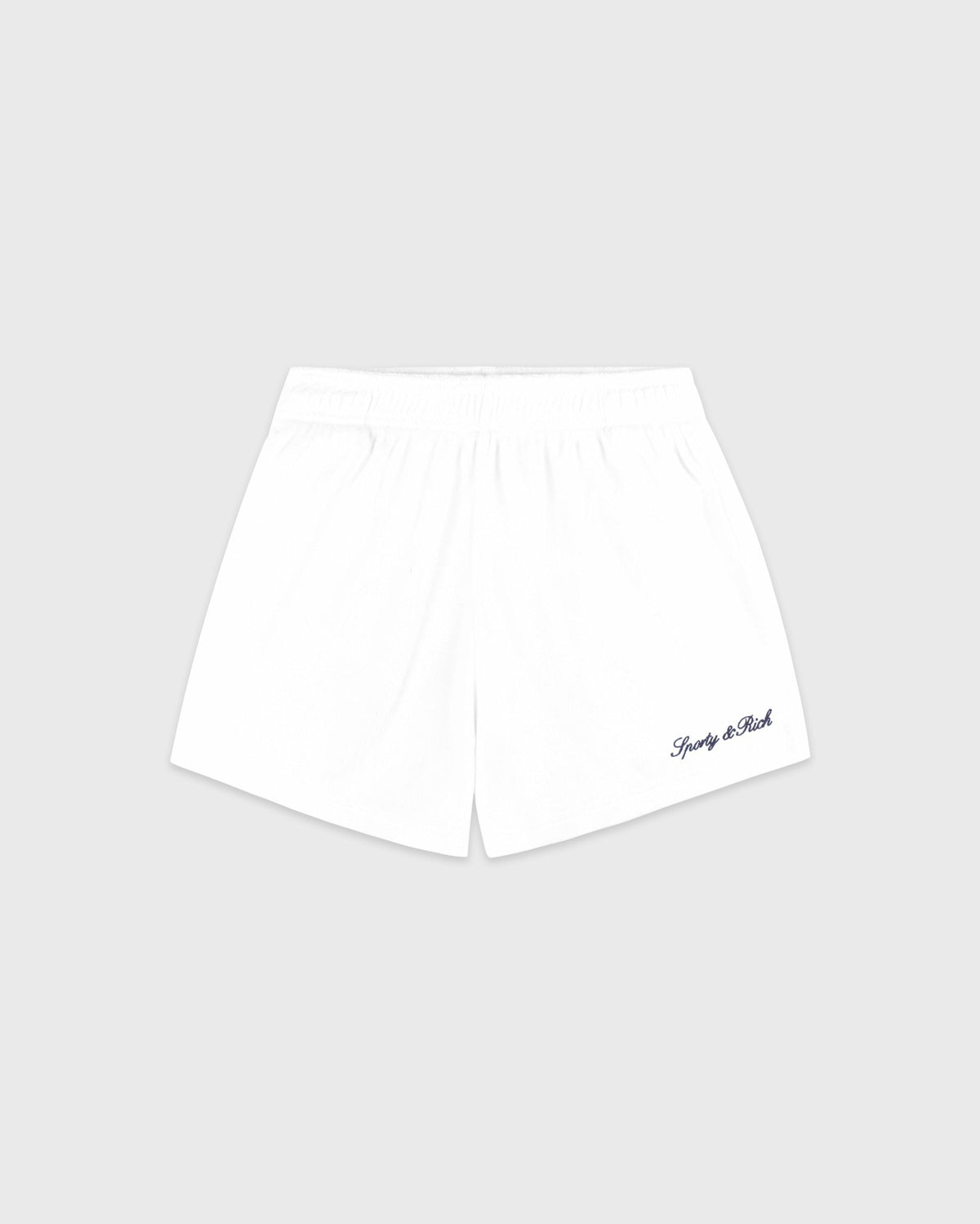 Signature Logo Terry Short - White/Light Navy Sporty & Rich For Sale