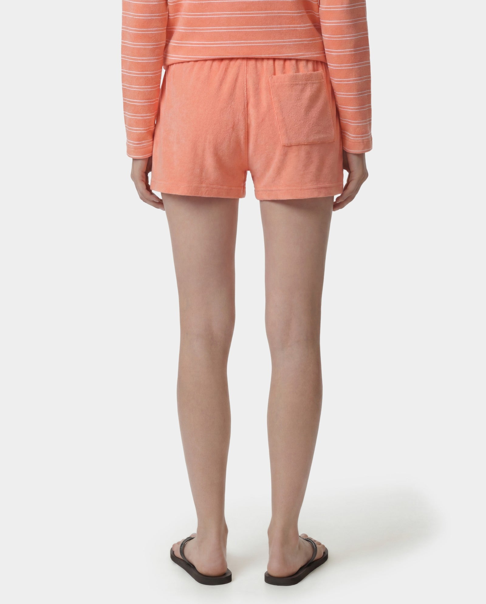 Signature Logo Terry Short - Flamingo/White Sporty & Rich Outlet