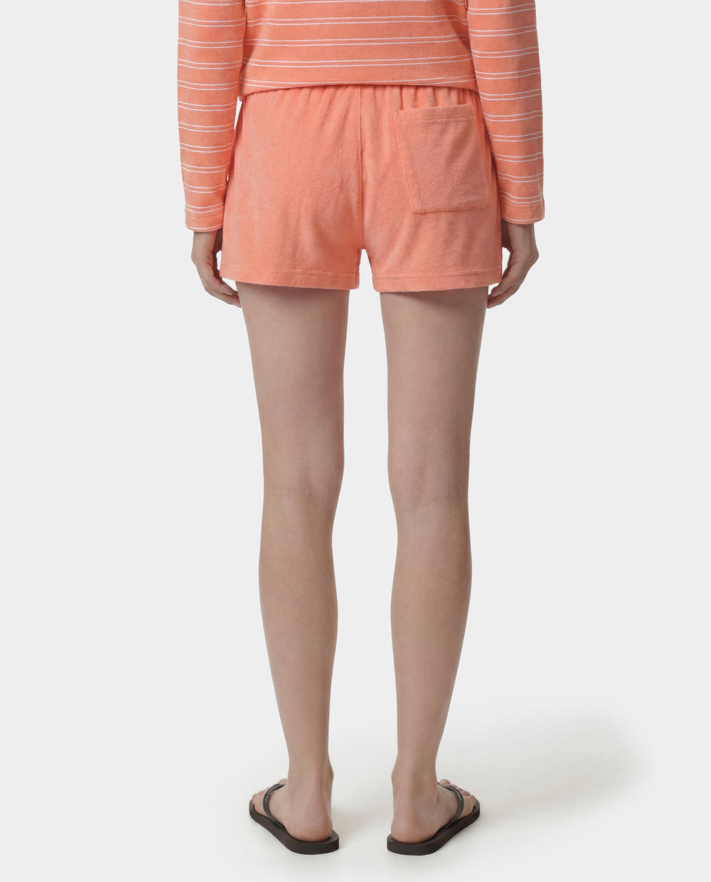 Signature Logo Terry Short - Flamingo/White Sporty & Rich Outlet