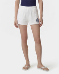 NY Crest Embroidered Disco Short - White/Light Navy Sporty & Rich Online