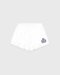 NY Crest Embroidered Disco Short - White/Light Navy Sporty & Rich Online