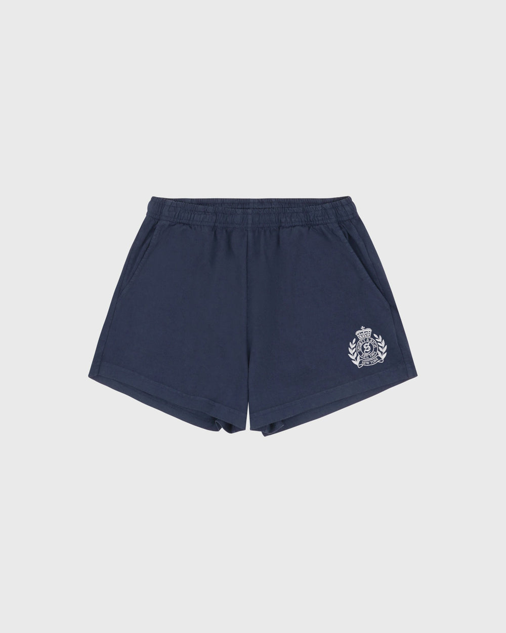 NY Crest Embroidered Disco Short - Light Navy/White Sporty & Rich Outlet
