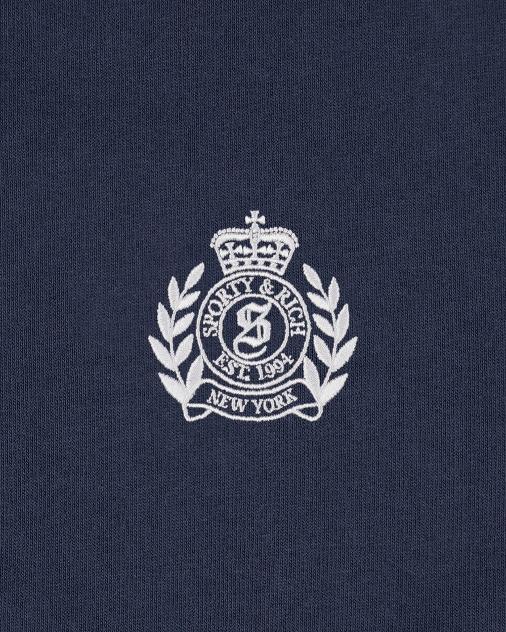 NY Crest Embroidered Disco Short - Light Navy/White Sporty & Rich Outlet