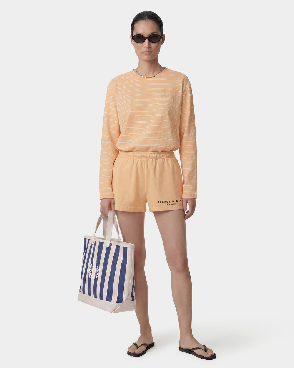 Title Embroidered Disco Short - Limone/Light Navy Sporty & Rich Sale