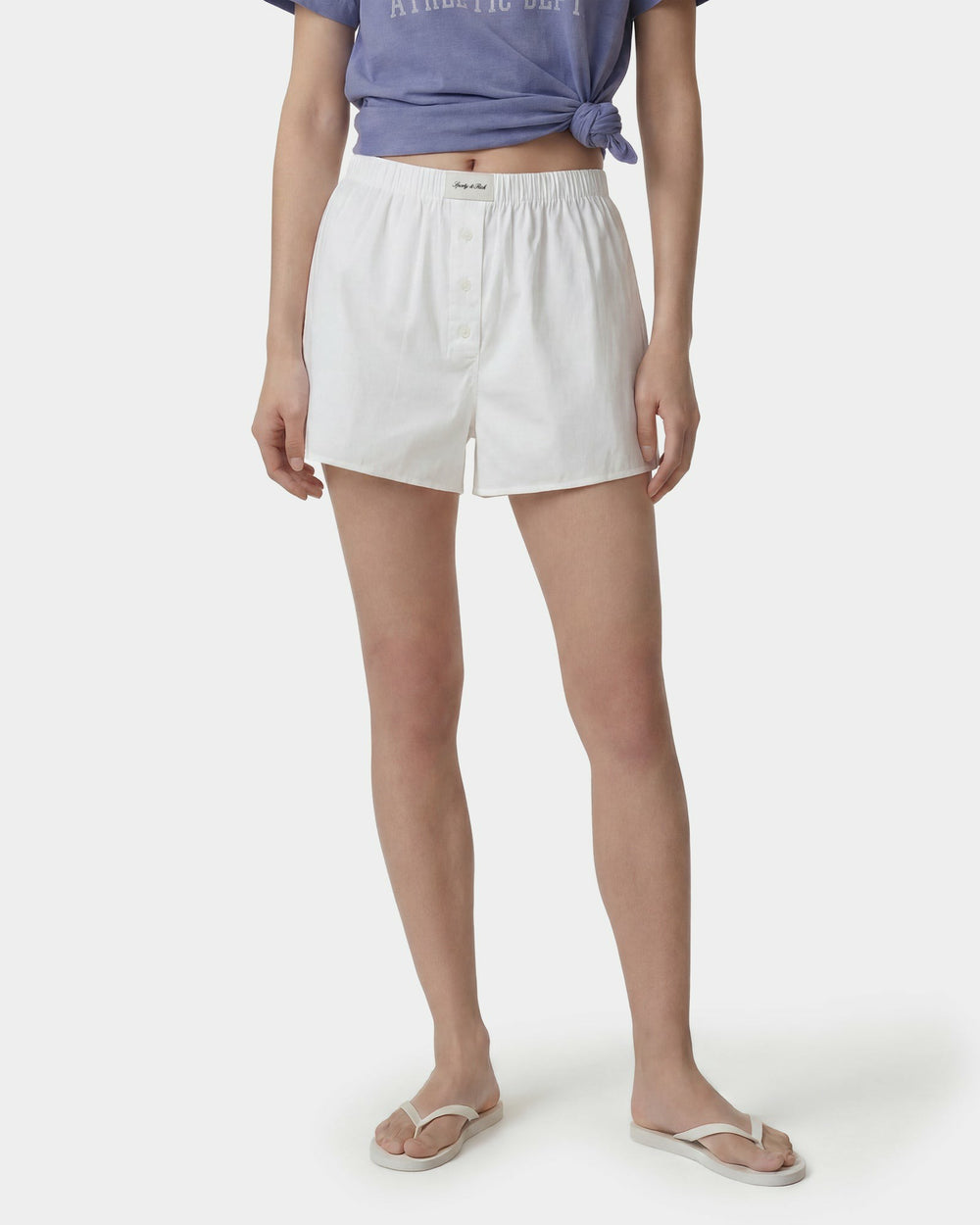 Signature Logo Ring Short - White Sporty & Rich Online