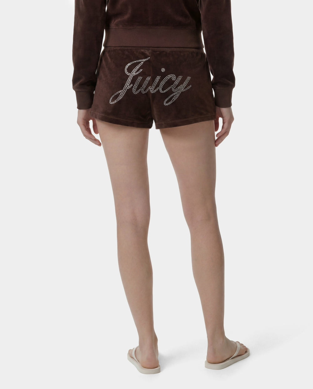 Juicy Script Velour Short - Chocolate Sporty & Rich Outlet