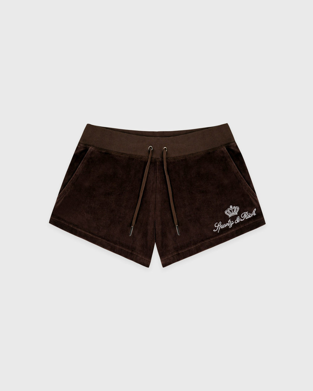 Juicy Script Velour Short - Chocolate Sporty & Rich Outlet