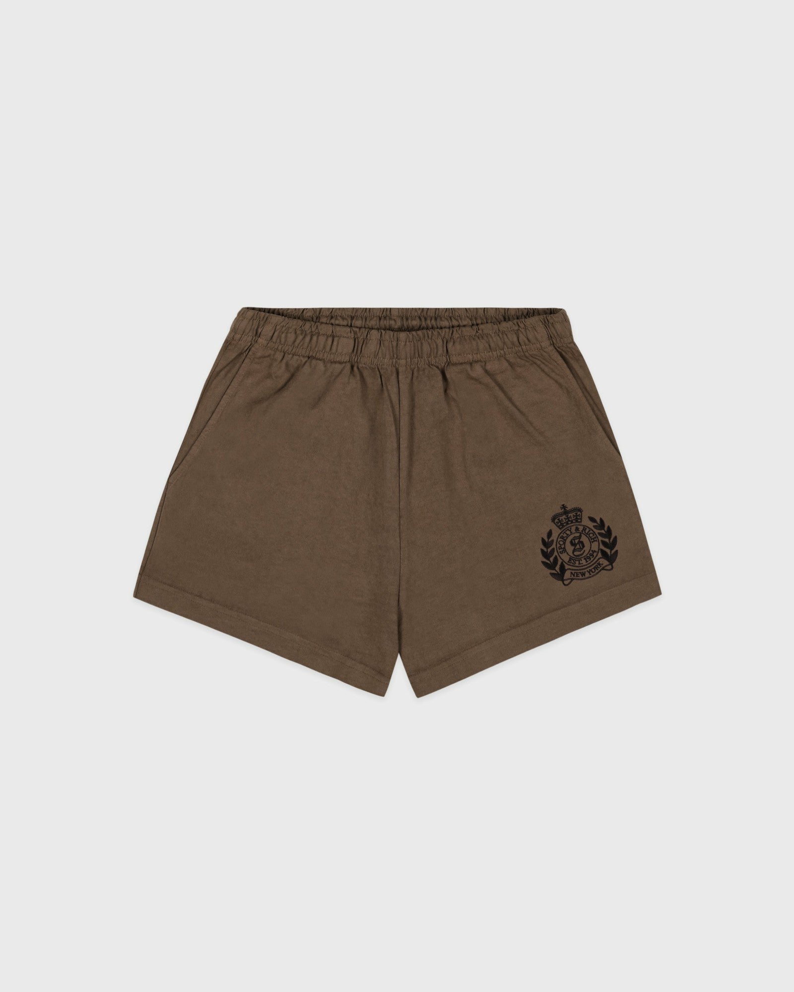 NY Crest Embroidered Disco Short - Sand Sporty & Rich US