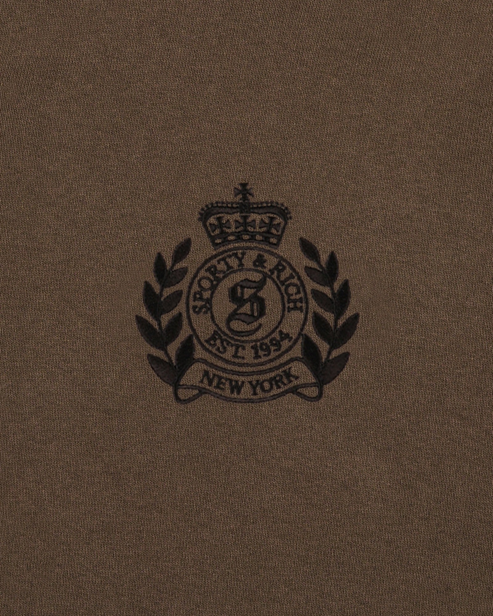 NY Crest Embroidered Disco Short - Sand Sporty & Rich US