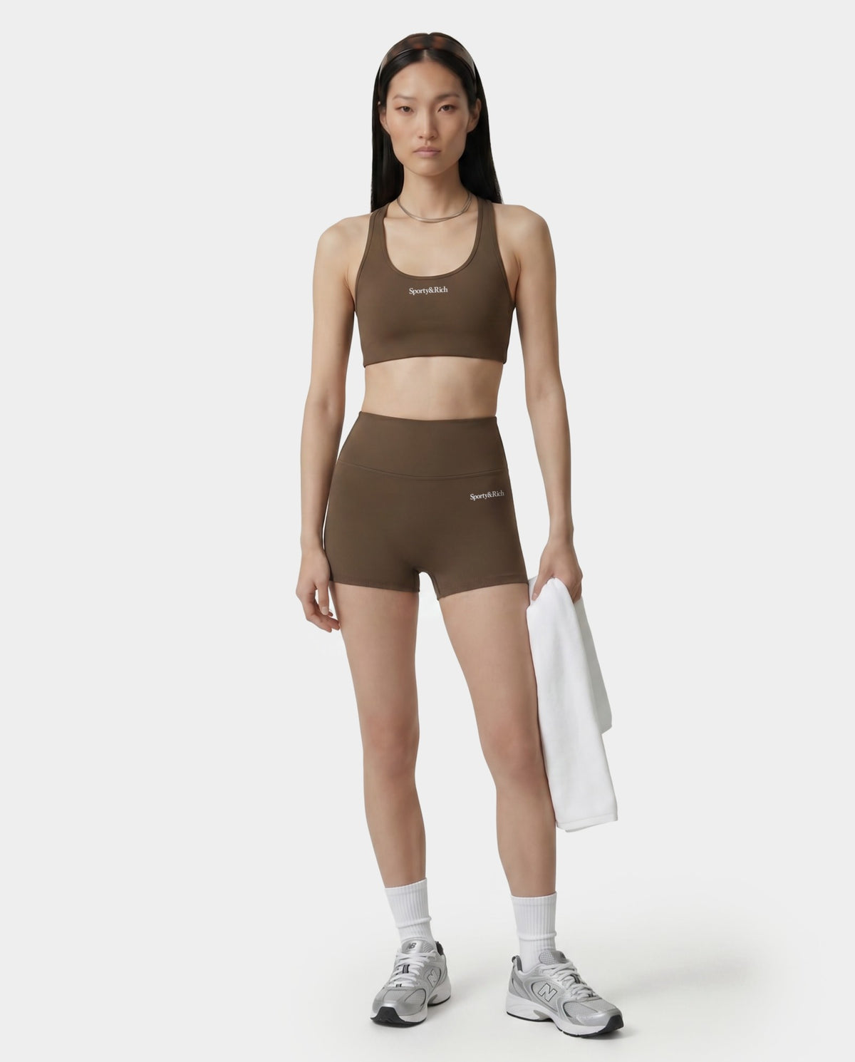 Serif Logo Mini Biker Short - Sand Sporty & Rich Sale