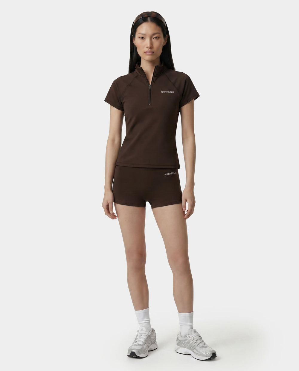 Serif Logo Mini Biker Short - Cioco Sporty & Rich Discount