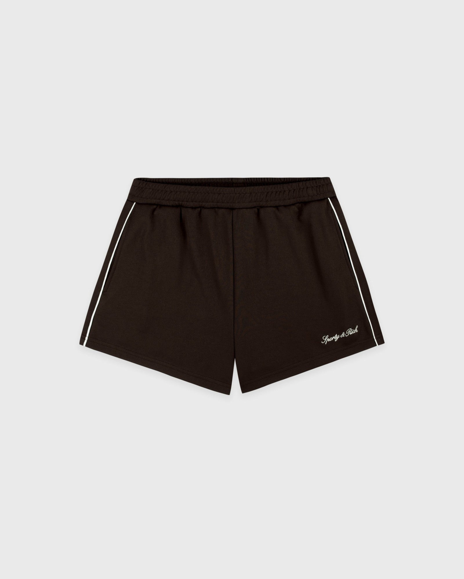 Serif Logo Retro Track Short - Cioco/White Sporty & Rich For Sale