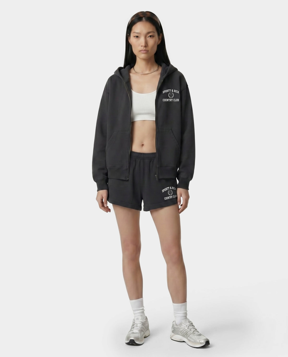 Varsity Crest Disco Short - Carbon Sporty & Rich US