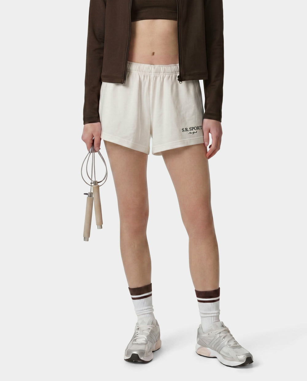 SR Sport Embroidered Disco Short - Ecru Sporty & Rich Sale
