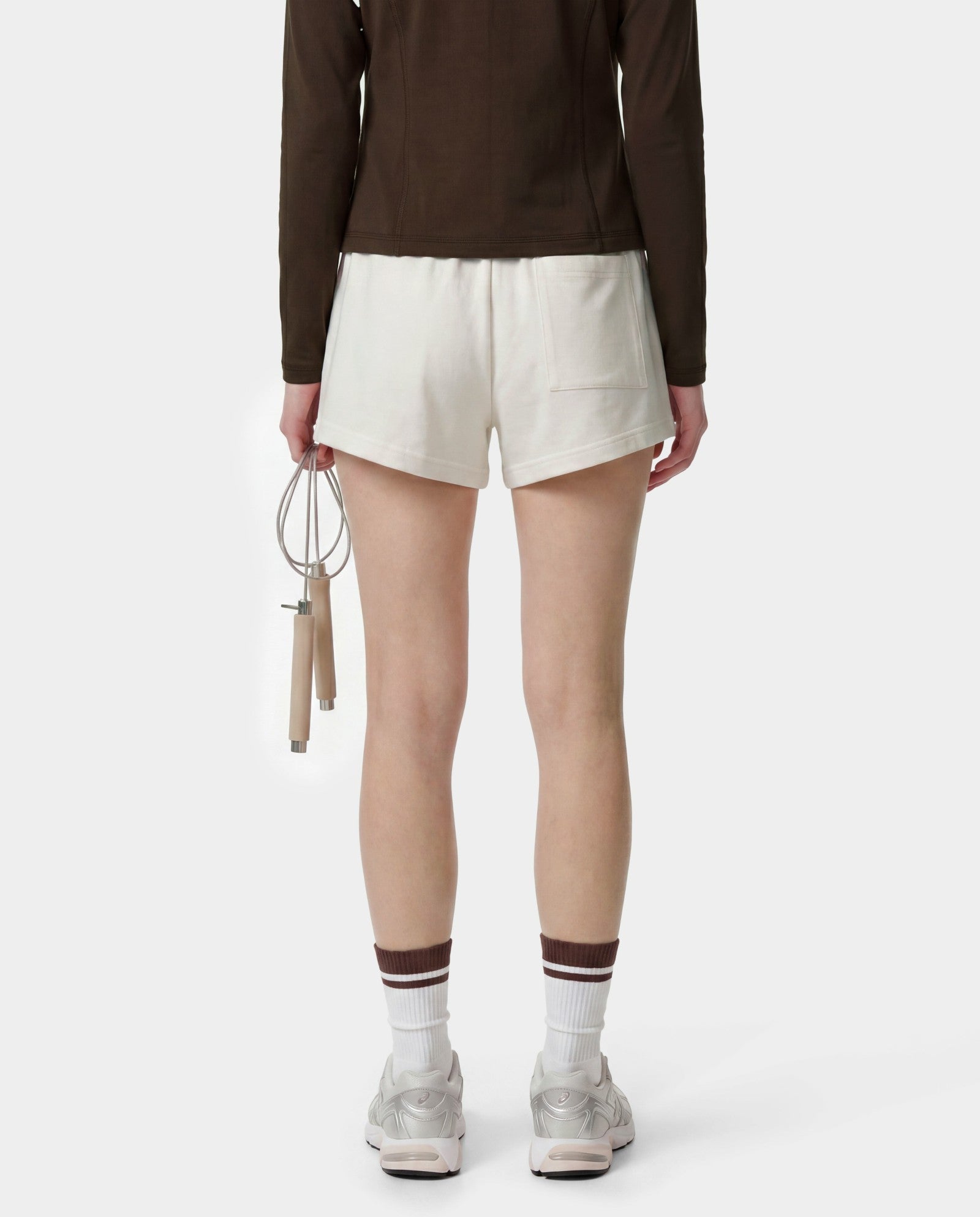 SR Sport Embroidered Disco Short - Ecru Sporty & Rich Sale
