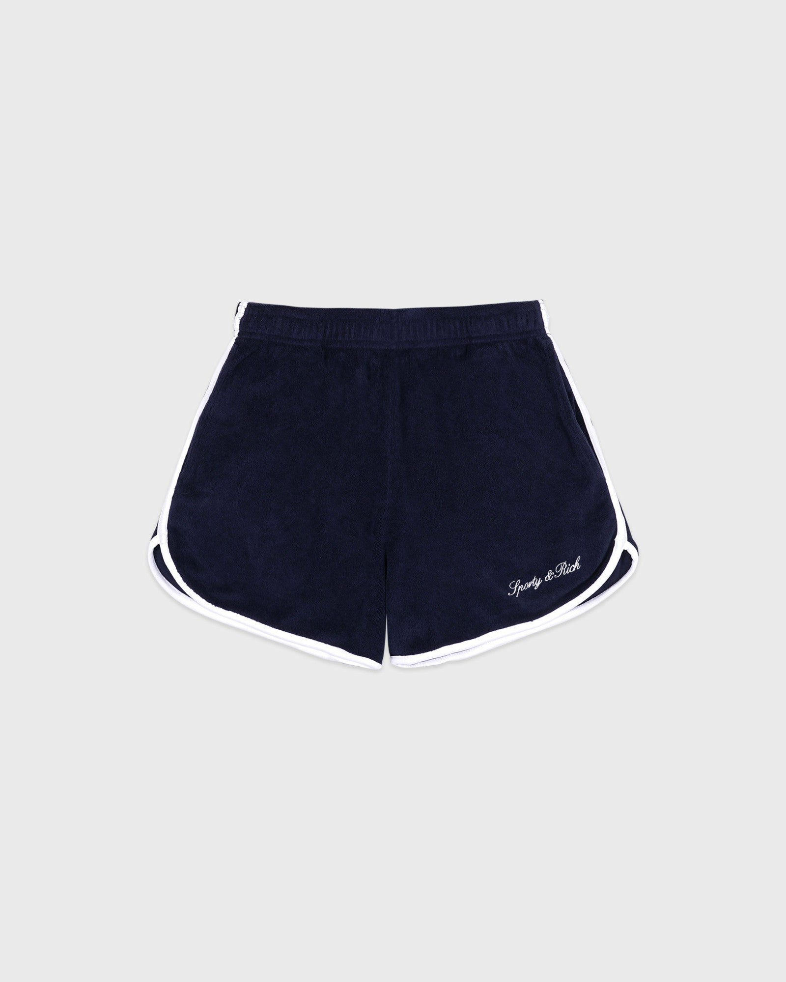 Signature Logo Terry Short - Navy/White Sporty & Rich Online