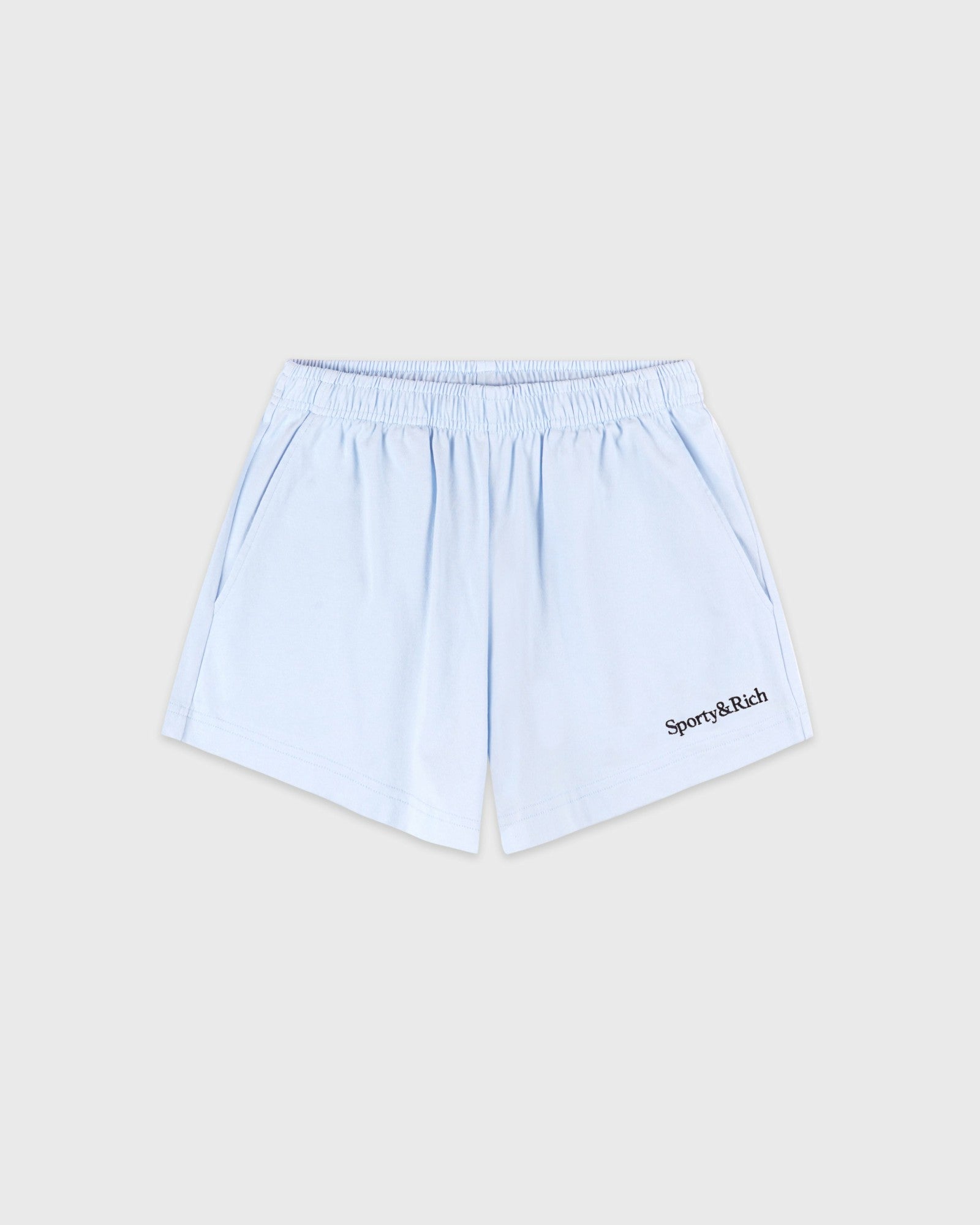 Serif Logo Embroidered Disco Short - Ciel Sporty & Rich For Sale