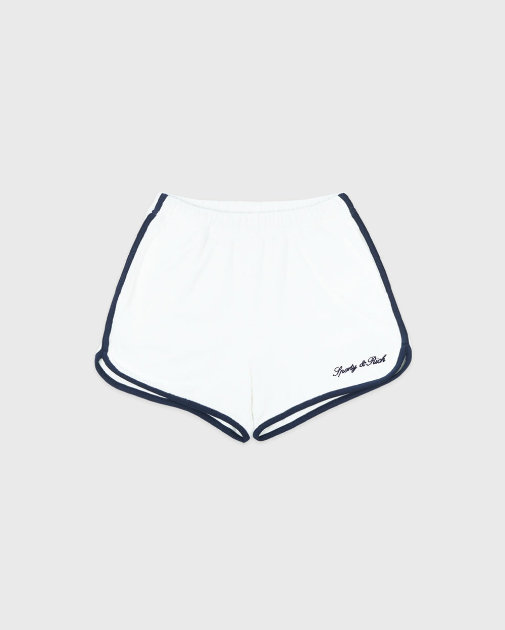 Signature Logo Terry Short - White/Navy Sporty & Rich Outlet