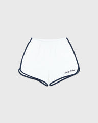 Signature Logo Terry Short - White/Navy Sporty & Rich Outlet