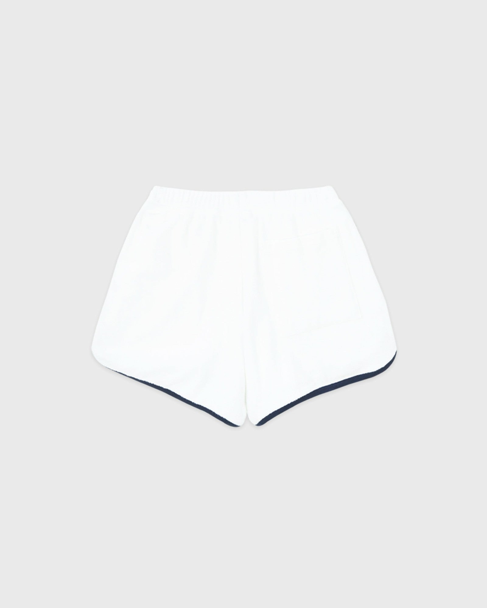 Signature Logo Terry Short - White/Navy Sporty & Rich Outlet