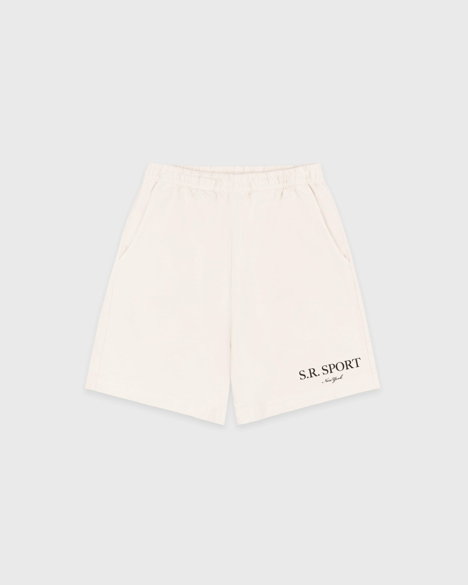 SR Sport Embroidered Gym Short - Ecru Sporty & Rich US