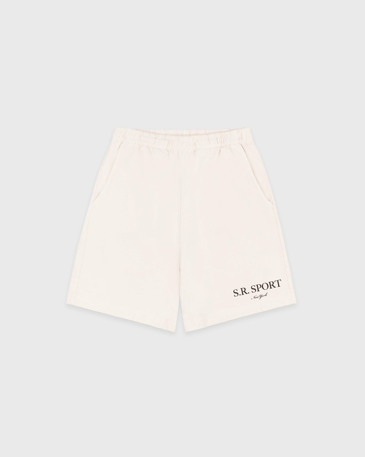 SR Sport Embroidered Gym Short - Ecru Sporty & Rich US