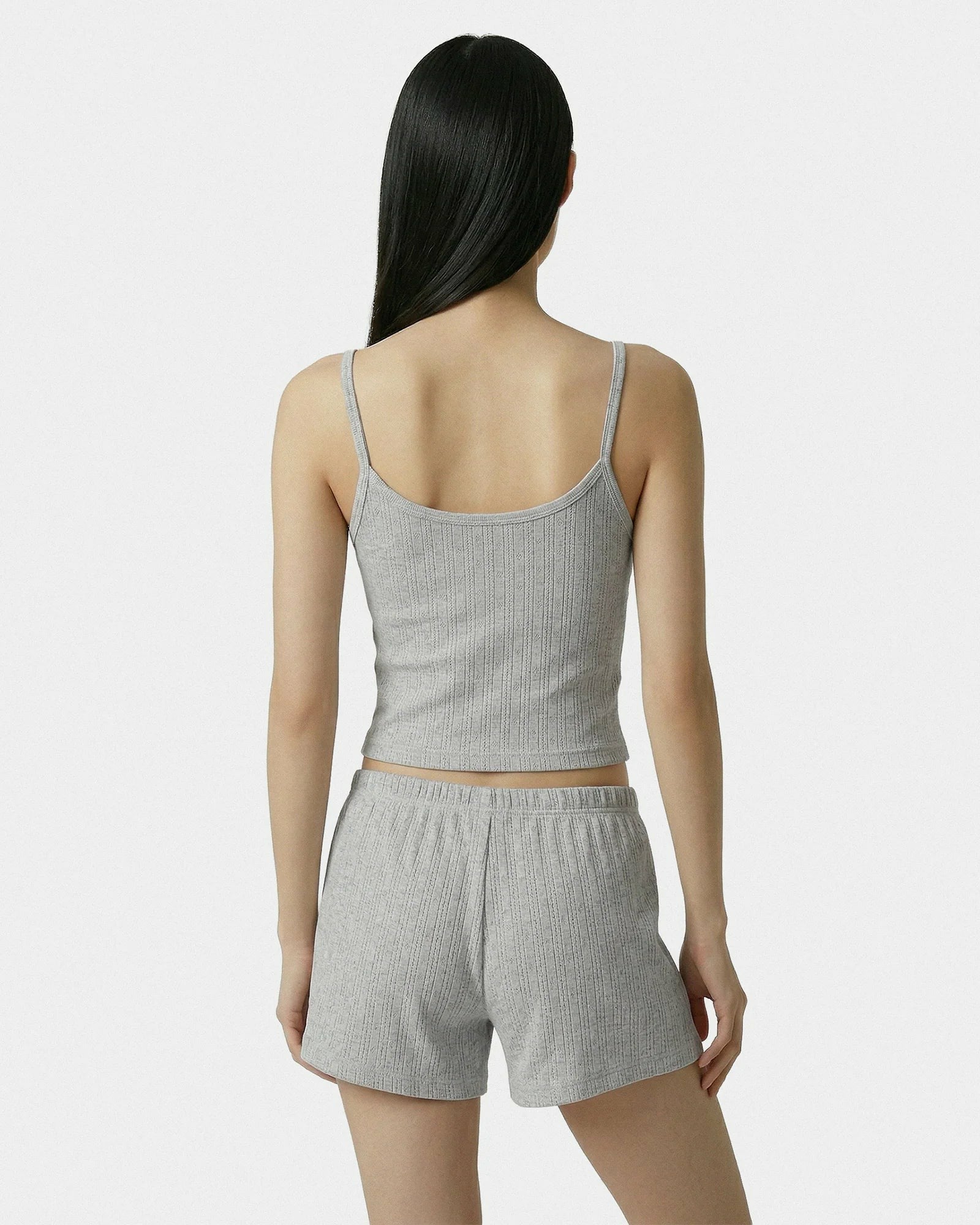 Signature Logo Pointelle Short - Heather Gray Sporty & Rich Sale