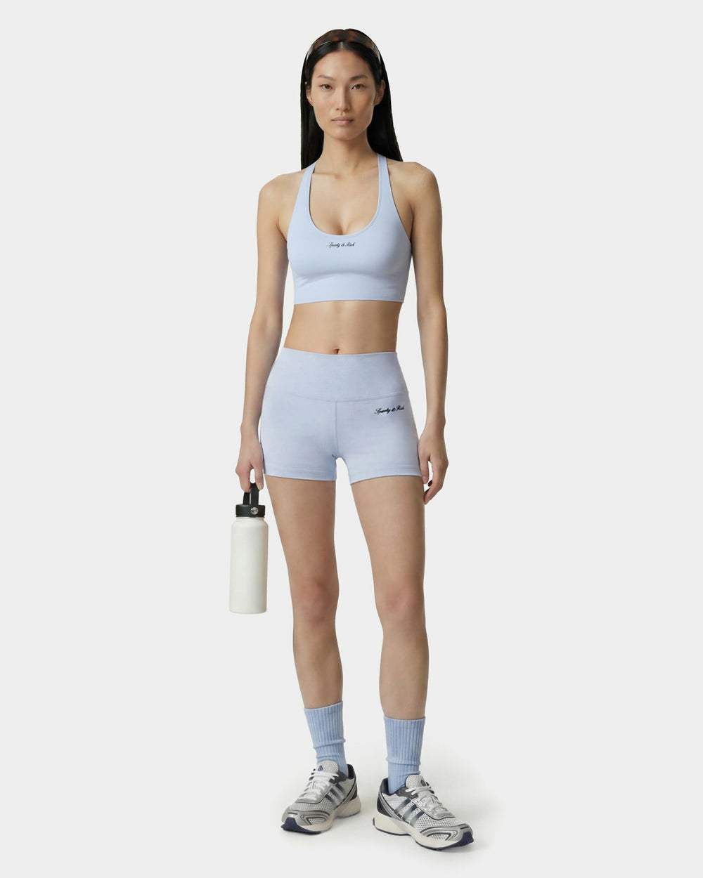 Signature Logo Mini Biker Short - Ciel/Navy Sporty & Rich Discount