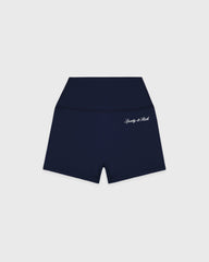 Signature Logo Mini Biker Short - Navy/White Sporty & Rich For Sale
