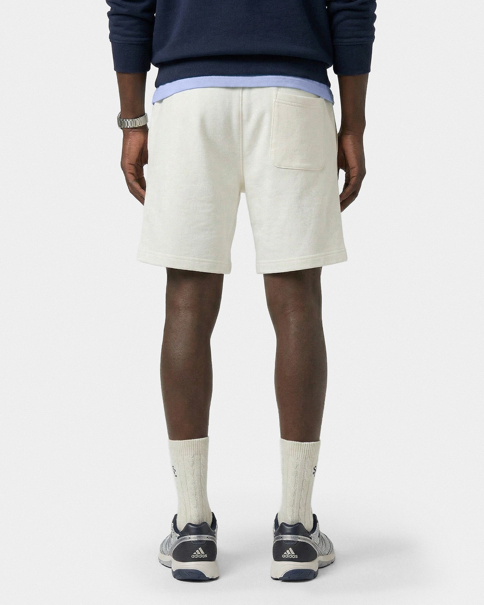 Varsity Crest Gym Short - Ecru/Navy Sporty & Rich Sale