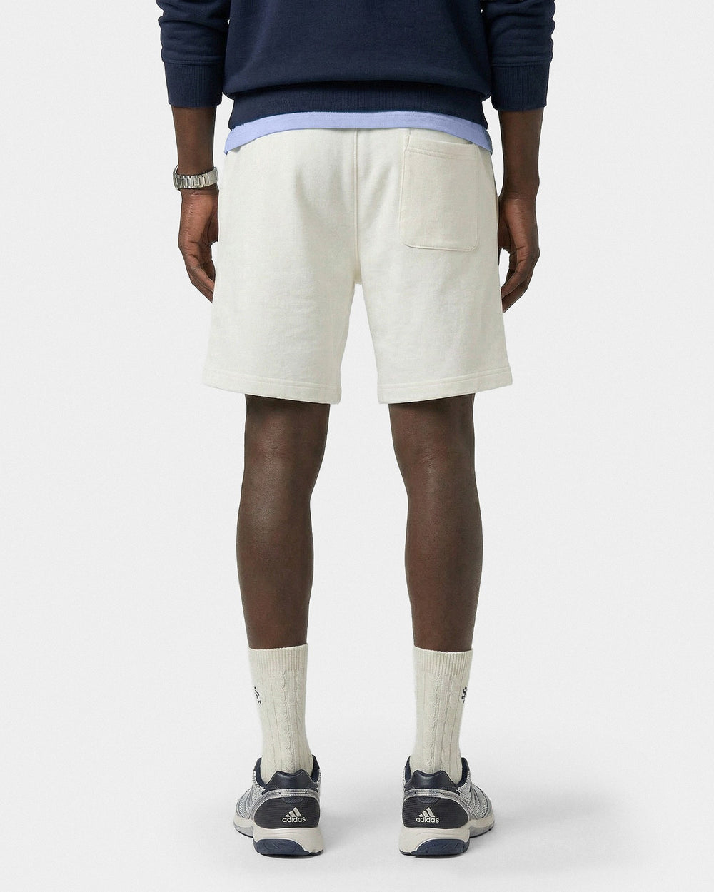 Varsity Crest Gym Short - Ecru/Navy Sporty & Rich Sale