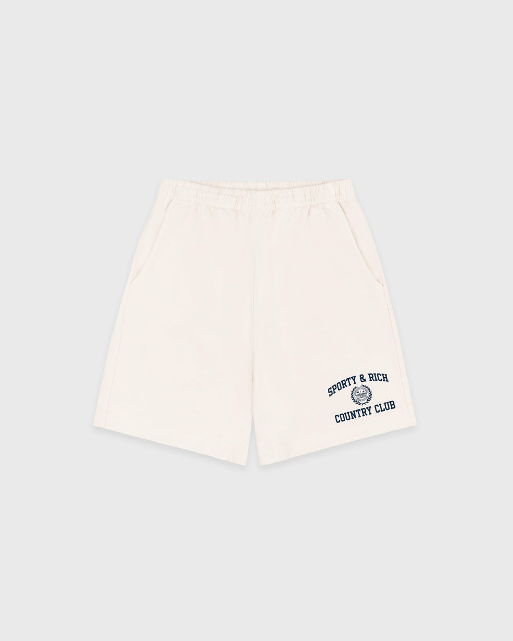 Varsity Crest Gym Short - Ecru/Navy Sporty & Rich Sale