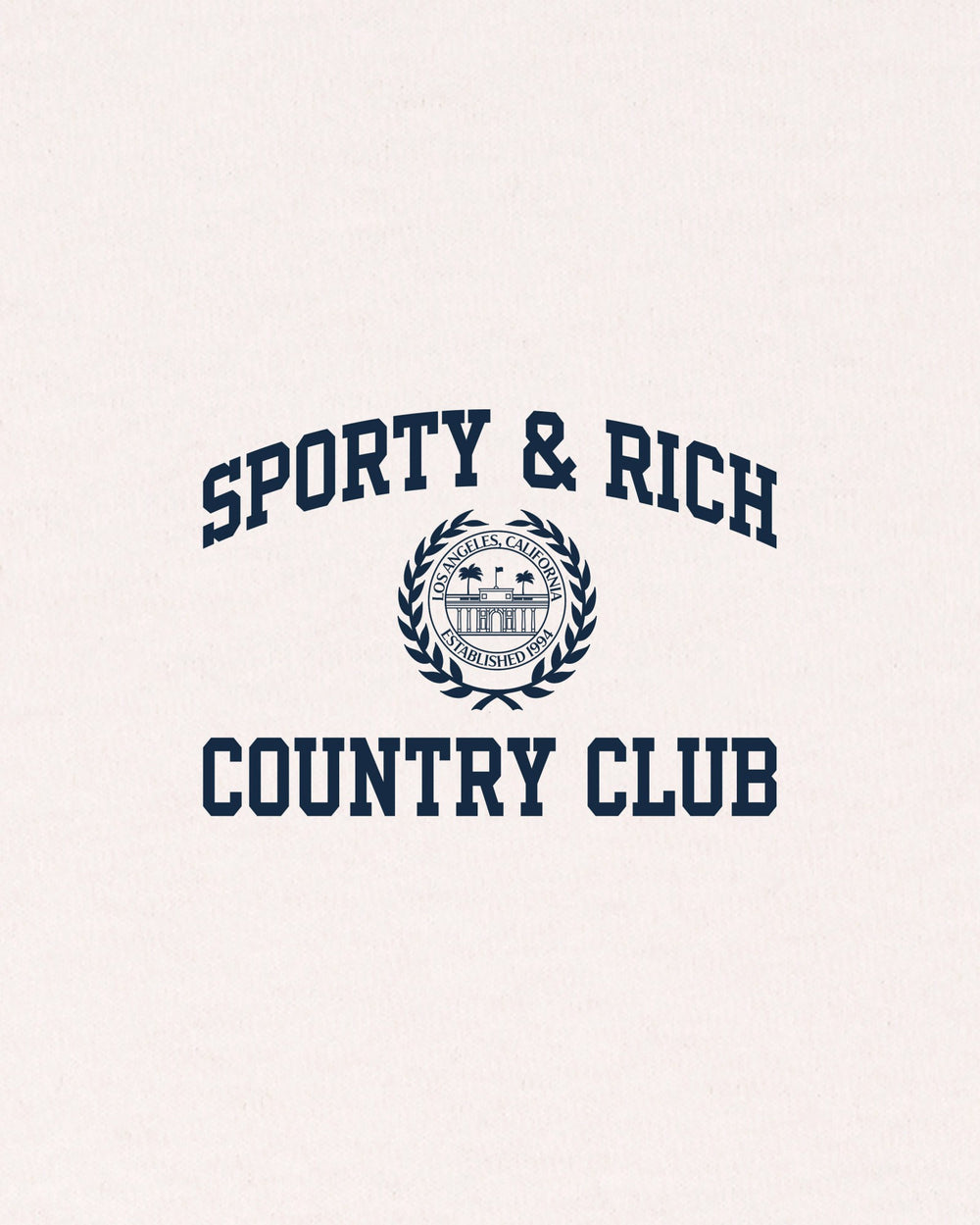 Varsity Crest Gym Short - Ecru/Navy Sporty & Rich Sale