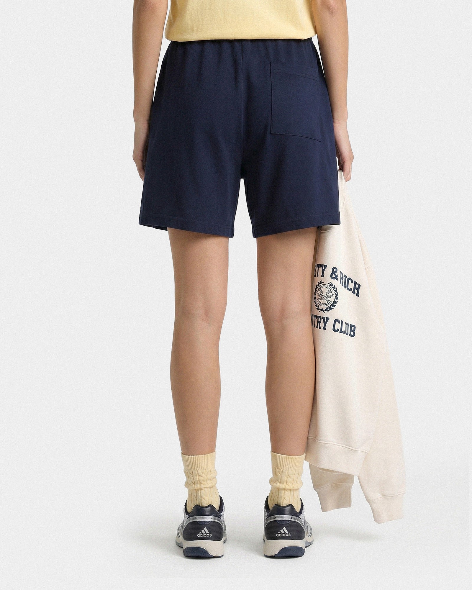 Varsity Crest Gym Short - Navy/White Sporty & Rich Discount