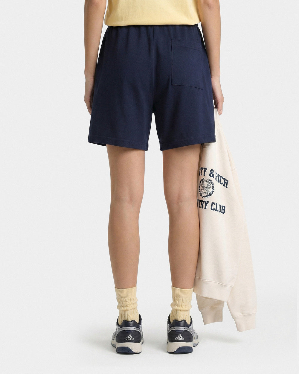 Varsity Crest Gym Short - Navy/White Sporty & Rich Discount
