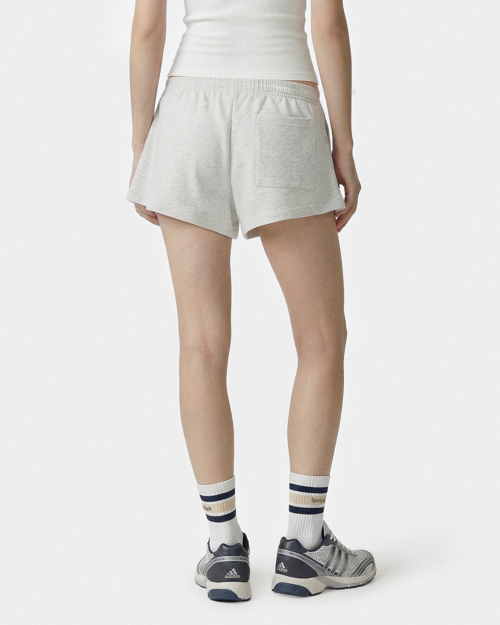 Beverly Script Disco Short - Heather Gray/Navy Sporty & Rich US