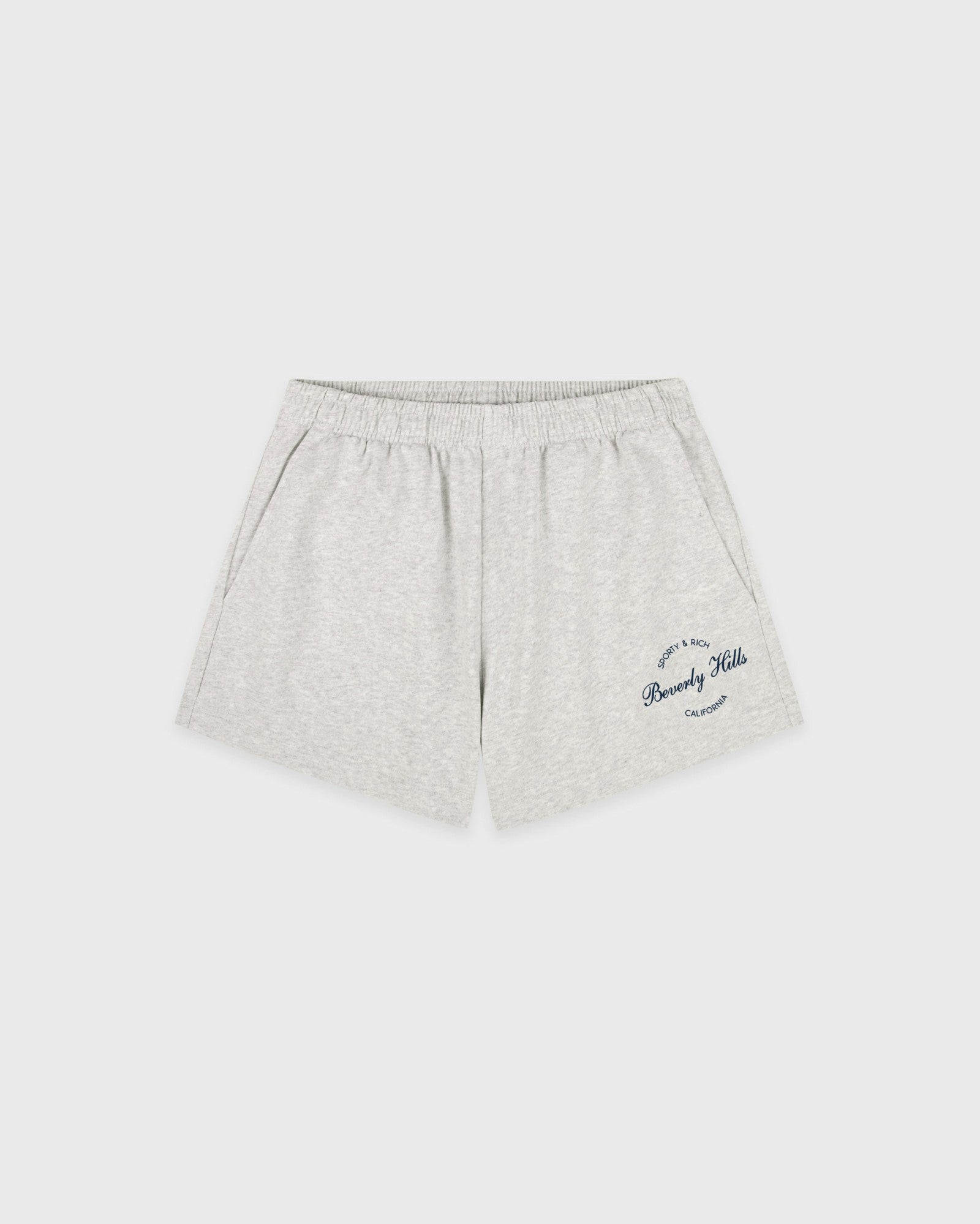 Beverly Script Disco Short - Heather Gray/Navy Sporty & Rich US