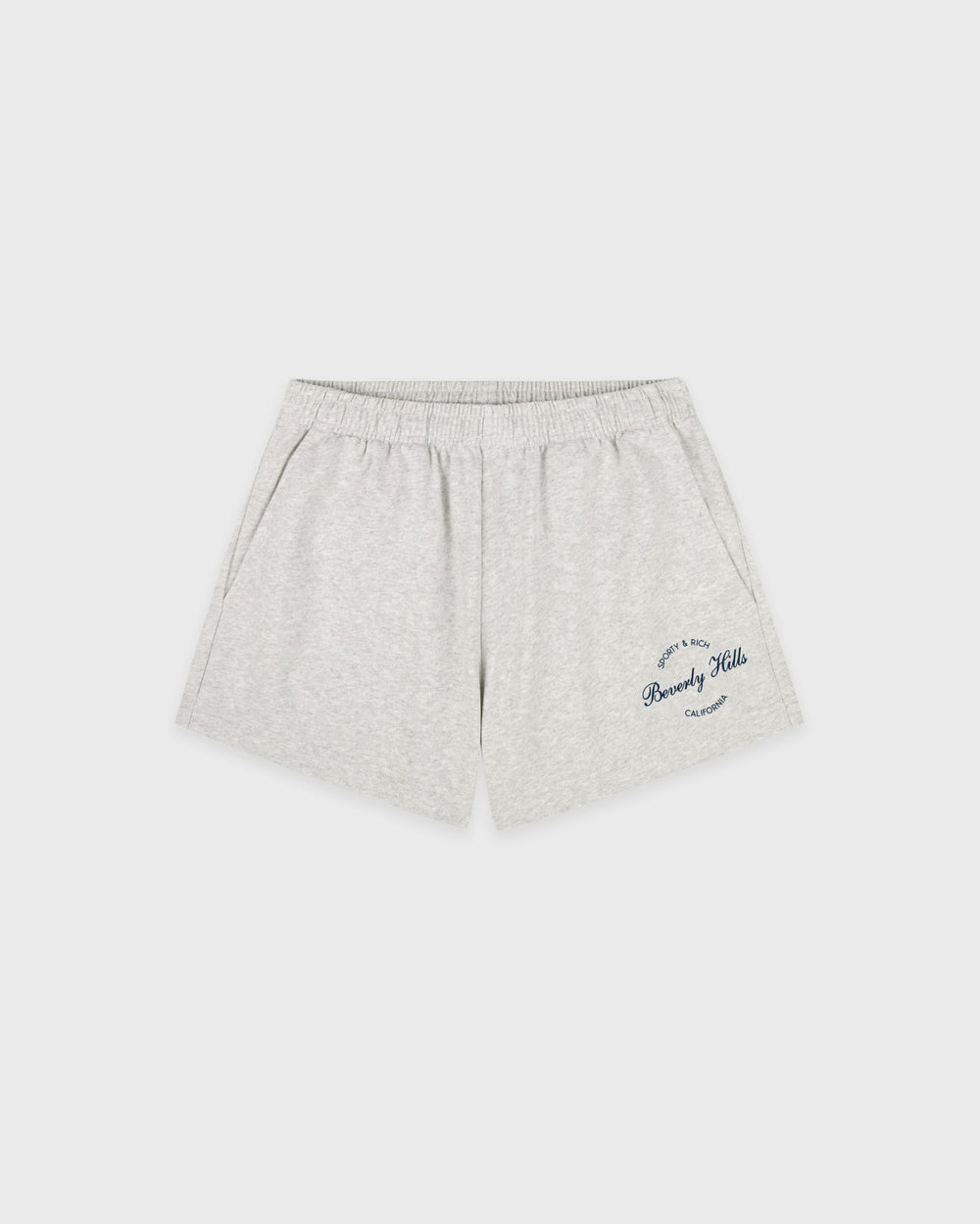 Beverly Script Disco Short - Heather Gray/Navy Sporty & Rich US