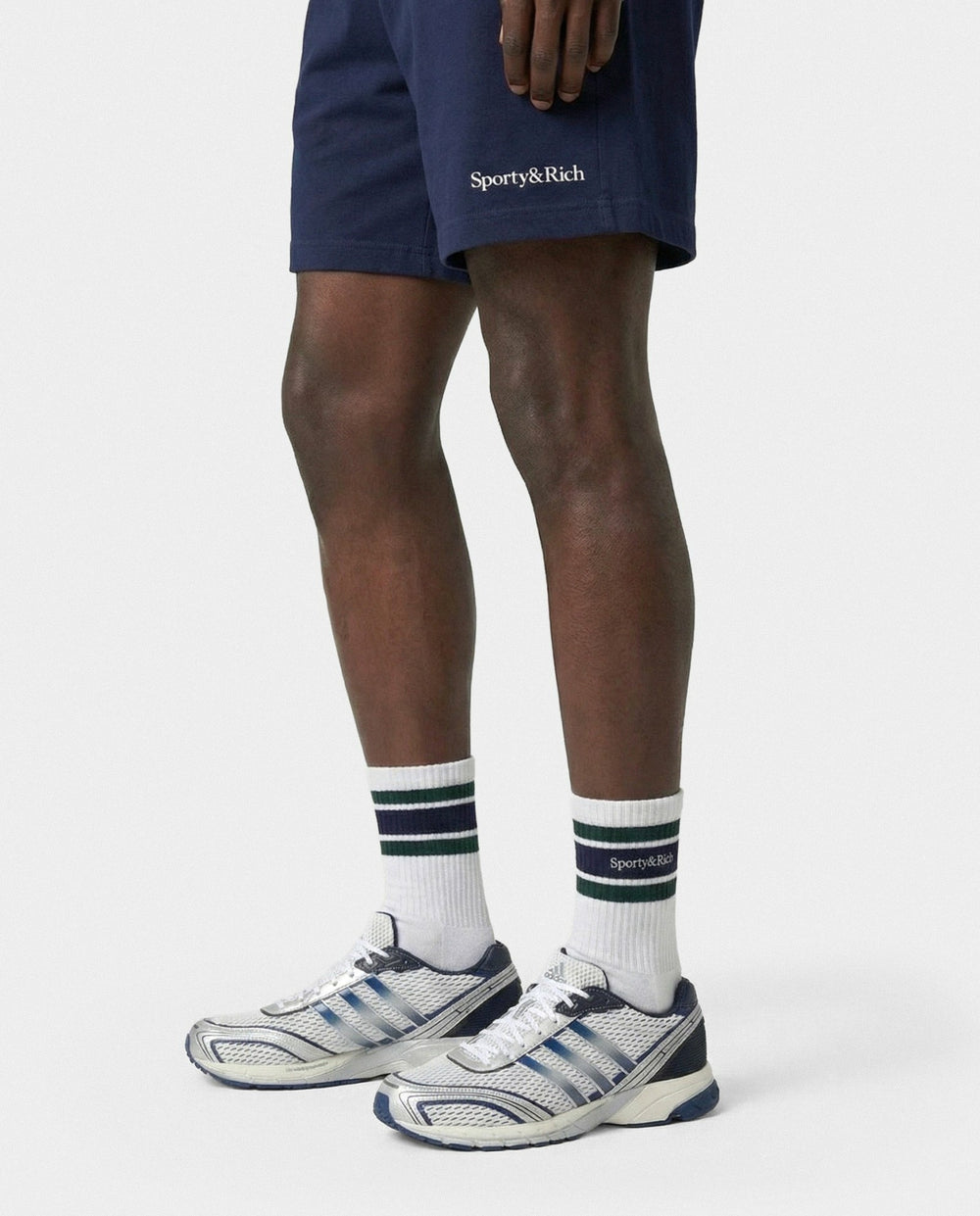 Serif Logo Gym Short - Navy/White Sporty & Rich Sale